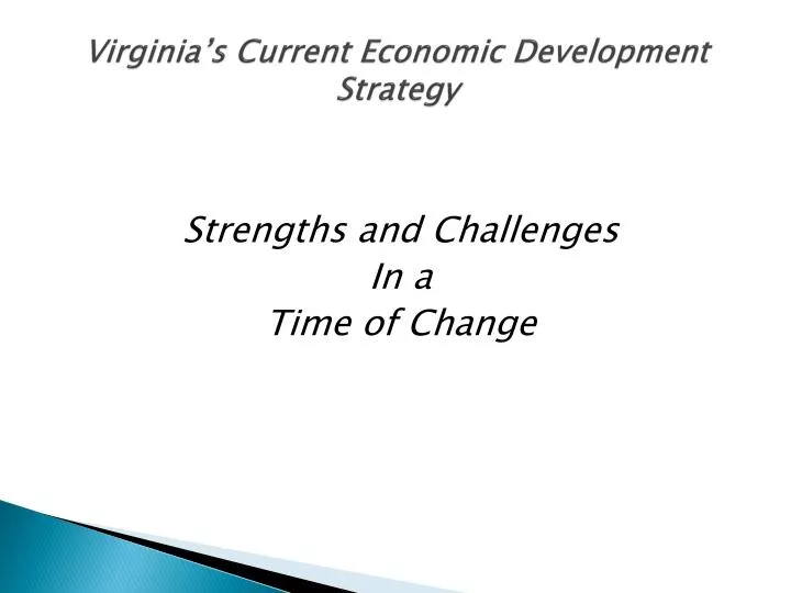 virginia s current economic development strategy