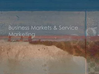 Business Markets &amp; Service Marketing