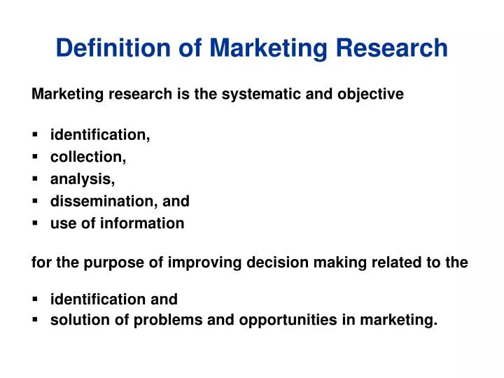 definition of marketing research