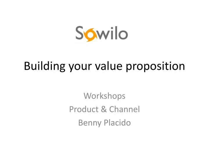 building your value proposition