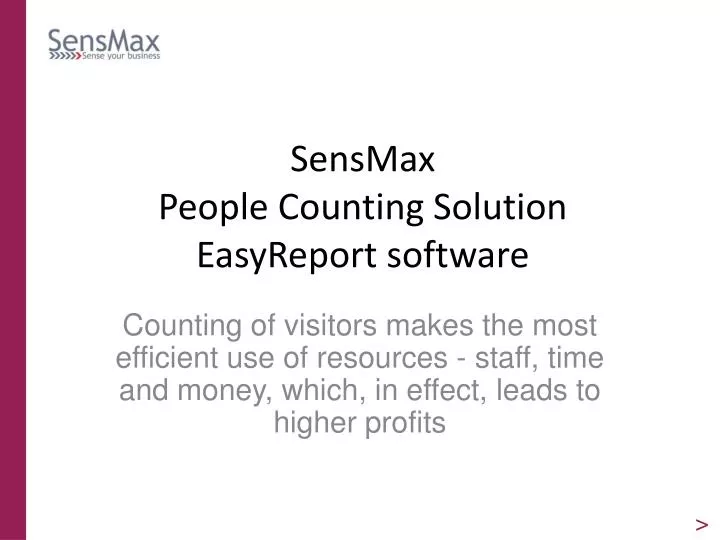 sensmax people counting solution easyreport software