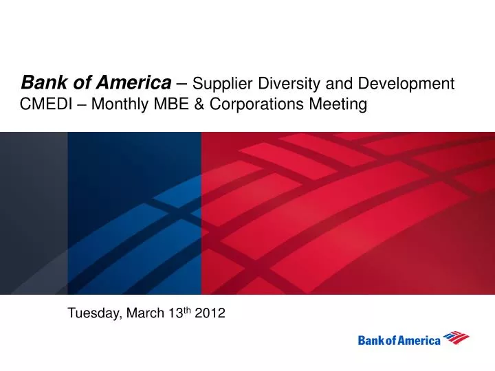 bank of america supplier diversity and development cmedi monthly mbe corporations meeting