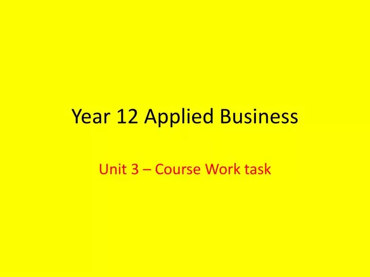 year 12 applied business