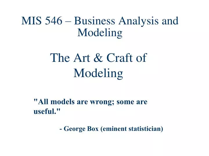 mis 546 business analysis and modeling