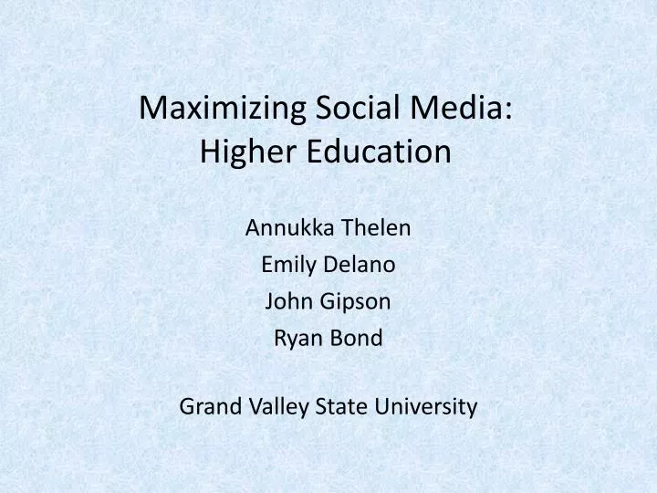 maximizing social media higher education