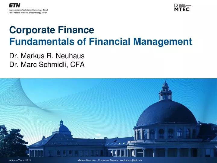 corporate finance fundamentals of financial management