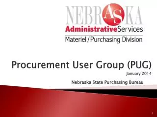 Procurement User Group (PUG) January 2014