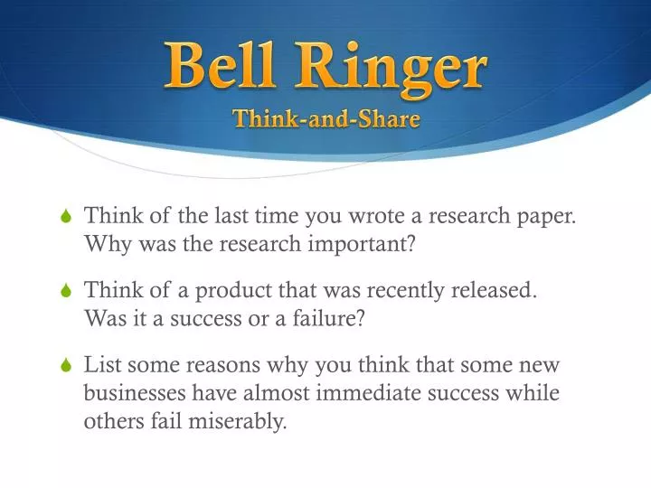 bell ringer think and share