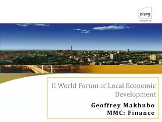 Geoffrey Makhubo MMC: Finance