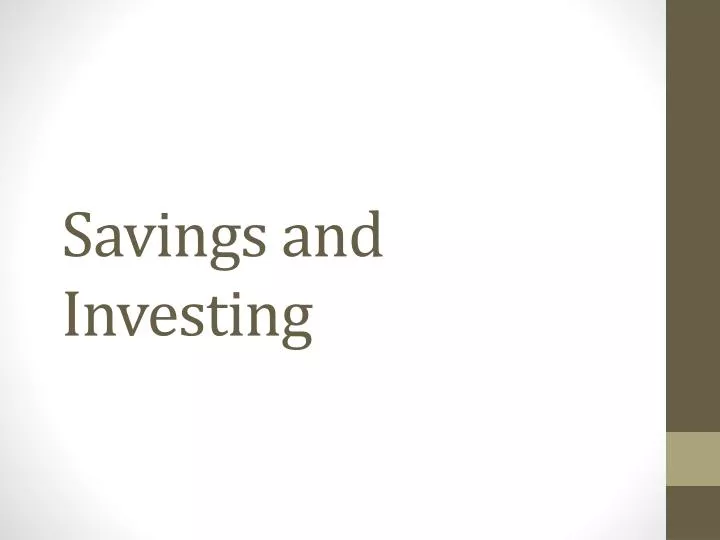 savings and investing