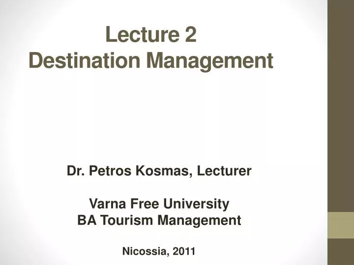 lecture 2 destination management