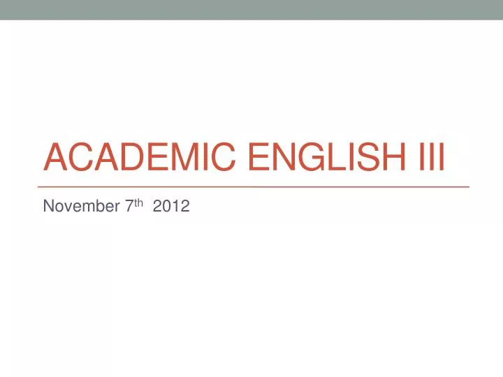 academic english iii
