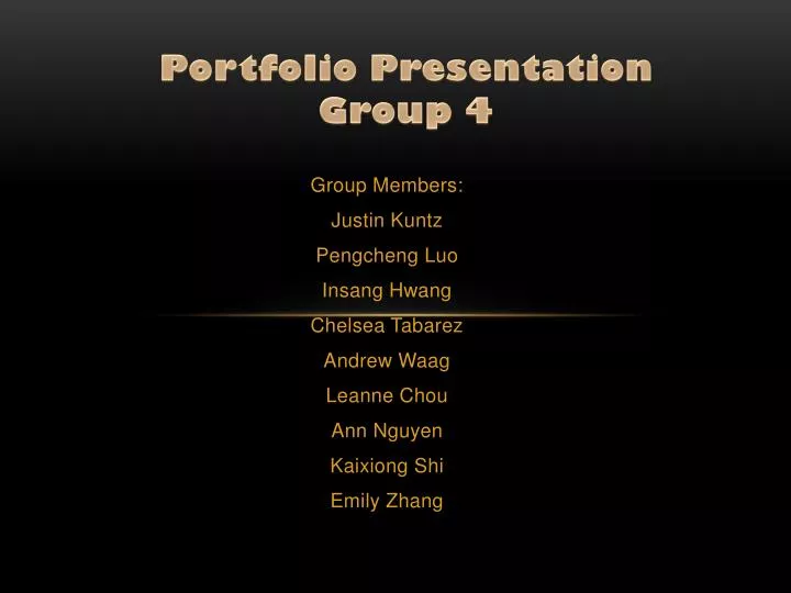portfolio presentation group 4