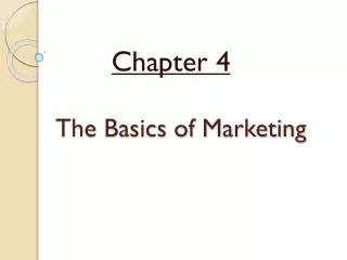 The Basics of Marketing