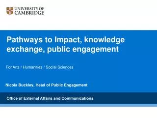 Pathways to Impact, knowledge exchange, public engagement