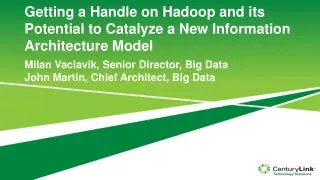 Getting a Handle on Hadoop and its Potential to Catalyze a New Information Architecture Model