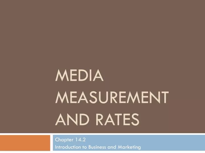 media measurement and rates