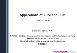 Applications of CRM and SCM