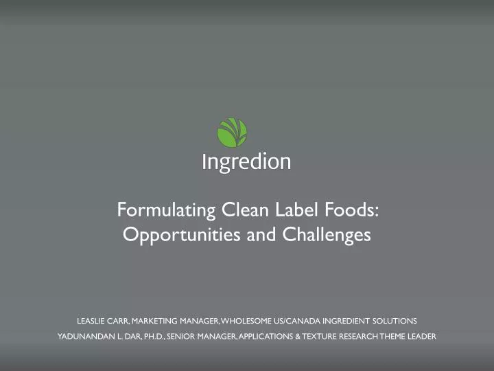 formulating clean label foods opportunities and challenges