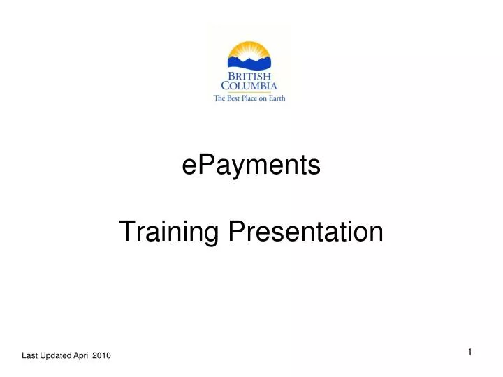 epayments training presentation
