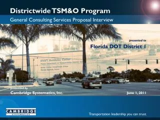 Districtwide TSM&amp;O Program