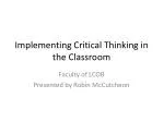 Implementing Critical Thinking in the Classroom