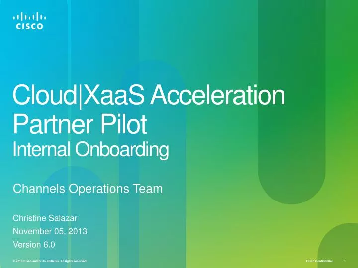 cloud xaas acceleration partner pilot internal onboarding