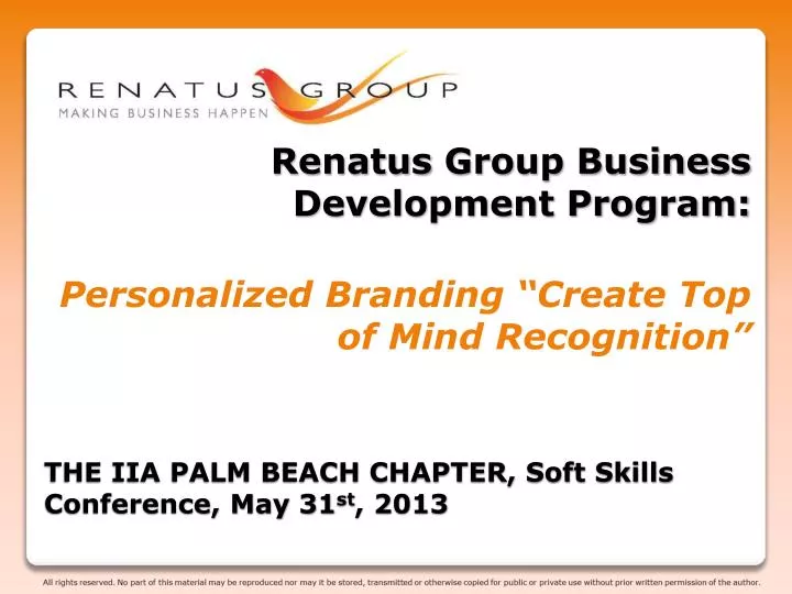 the iia palm beach chapter soft skills conference may 31 st 2013