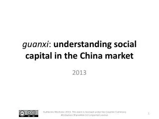 g uanxi : understanding social capital in the China market