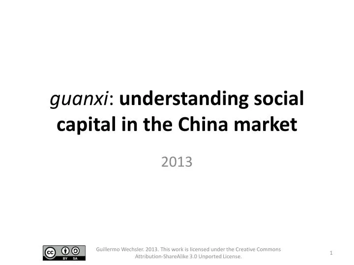 g uanxi understanding social capital in the china market