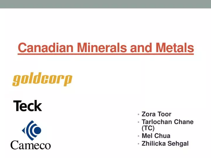 canadian minerals and metals