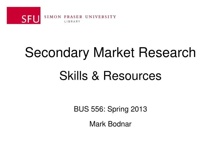 secondary market research
