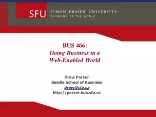 BUS 466: Doing Business in a Web-Enabled World