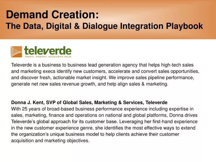 demand creation the data digital dialogue integration playbook