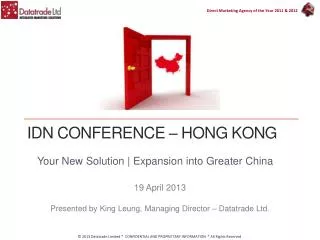 IDN Conference – Hong Kong