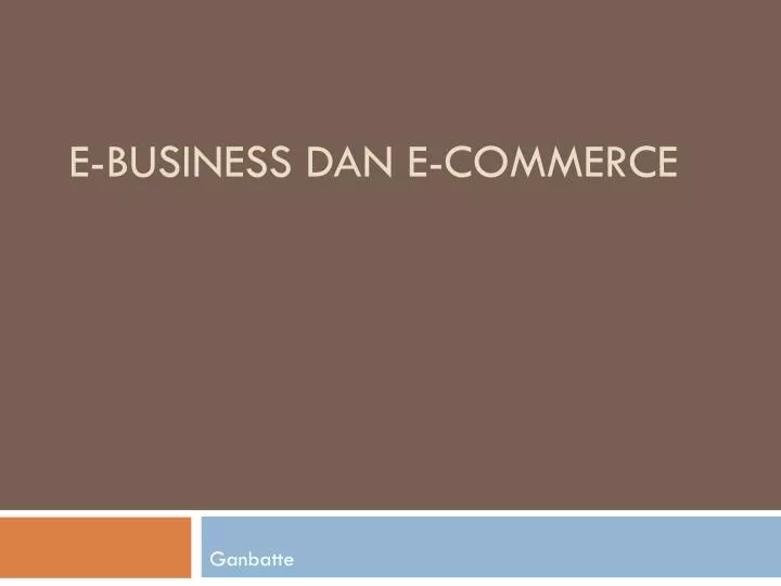 e business dan e commerce