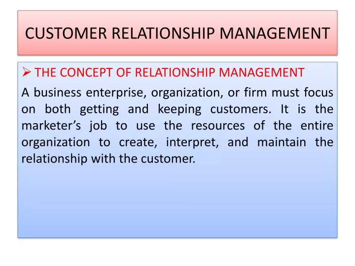 customer relationship management