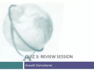 Quiz 3: Review session