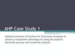 AHP Case Study 1
