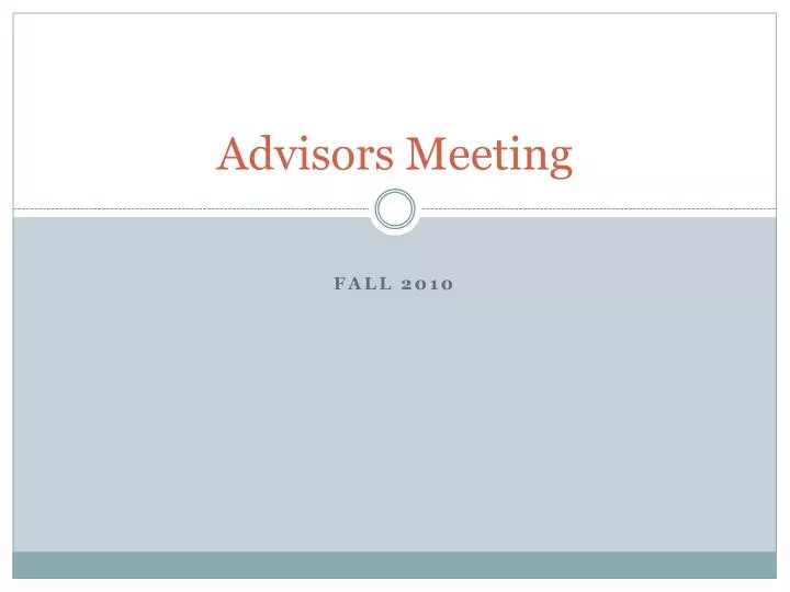 advisors meeting