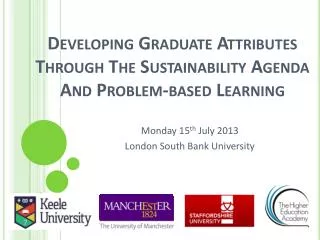 Developing Graduate Attributes Through The Sustainability Agenda And Problem-based Learning