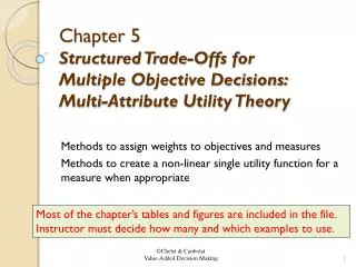 Chapter 5 Structured Trade-Offs for Multiple Objective Decisions: Multi-Attribute Utility Theory