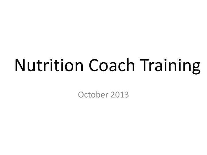 nutrition coach training