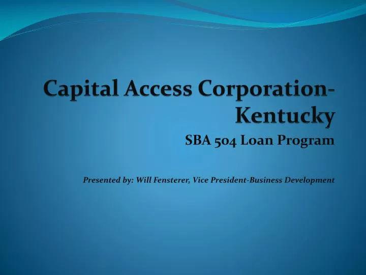 capital access corporation kentucky