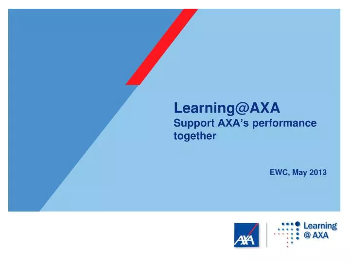 learning@axa s upport axa s performance together ewc may 2013