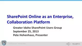 SharePoint Online as an Enterprise, Collaboration Platform
