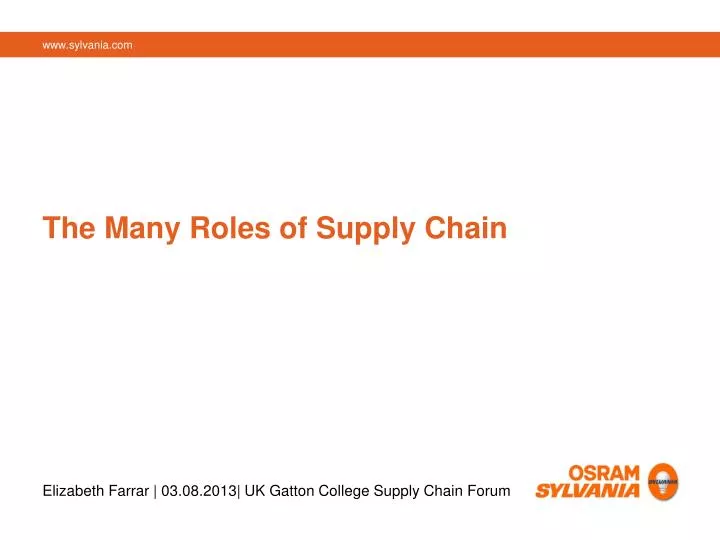 the many roles of supply chain