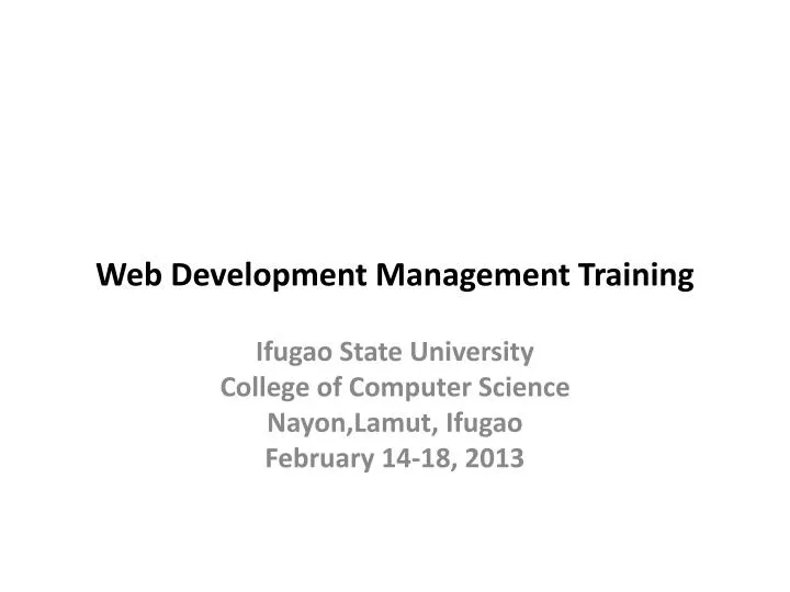 web development management training