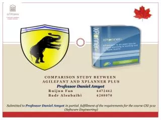 Comparison Study between Agilefant and xplanner plus Professor Daniel Amyot Ruijun Fan	 	 6472462 Badr Alsubaihi 6