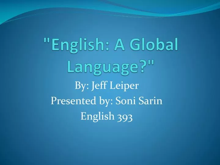english a global language